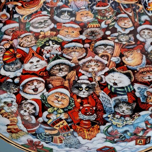 Franklin Mint Bill Bell “Santa Claws” Collectible Cat Plate Limited Edition - Picture 2 of 9